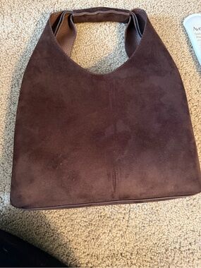 Banana Republic Factory Suede Mini Hobo Bag — Dark Brown
